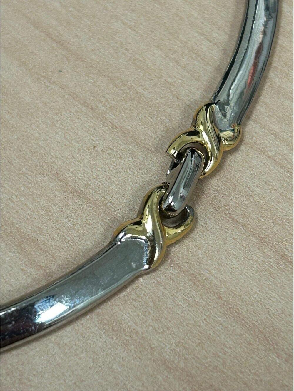 Gold and Silver Tone XO Interlocking Choker - Picture 3 of 7